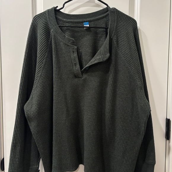 Old Navy Sweaters - Dark Green Waffle Knit Pullover